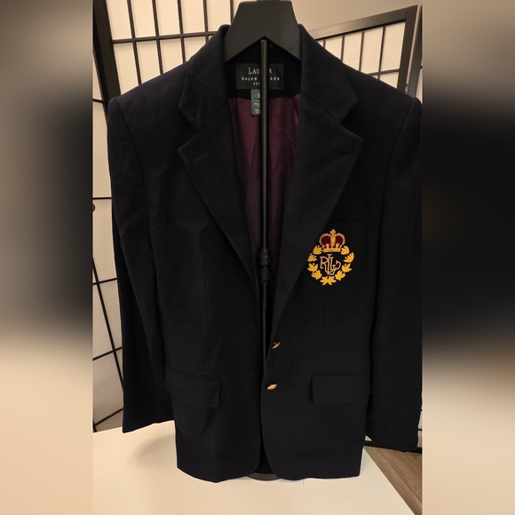 Ralph Lauren Women's Navy and Gold Stately Luxe Blazer ~ Size 8 Petite - Picture 15 of 16